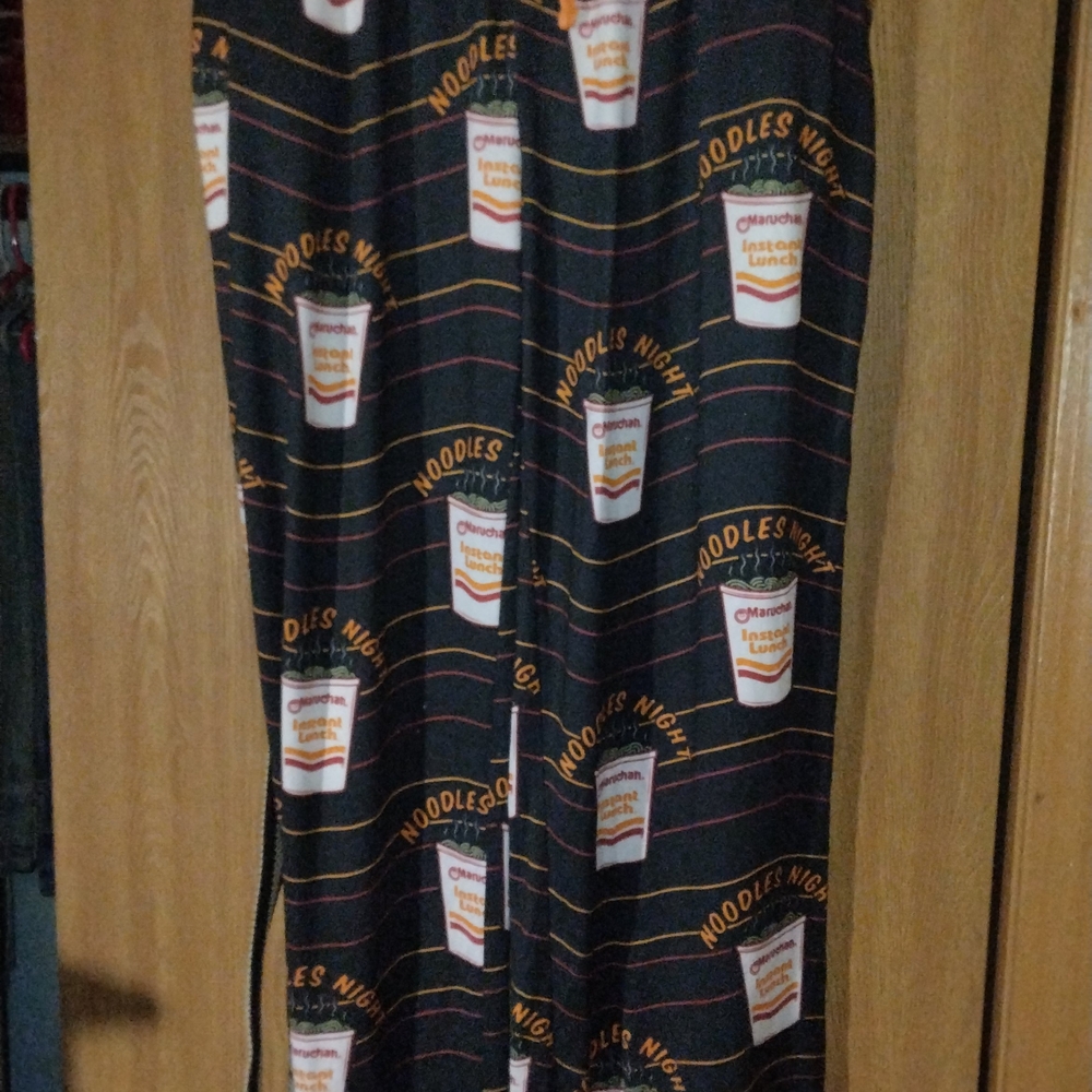 Maruchan Instant Lunch Noodles Men's Pajama Pants XXL Black Drawstring